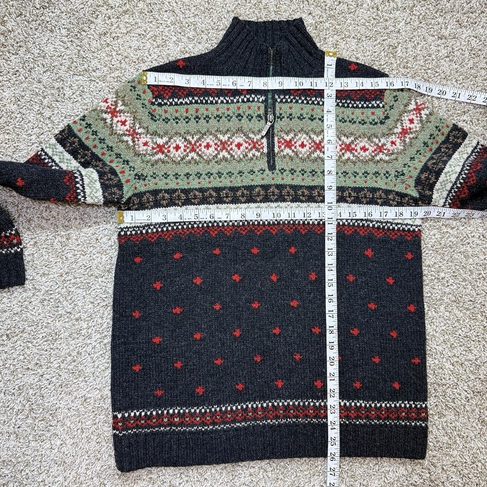 VTG 90's Lauren Ralph Lauren Womens S Wool Alpaca Fair Isle Quarter Zip Sweater - Picture 4 of 5